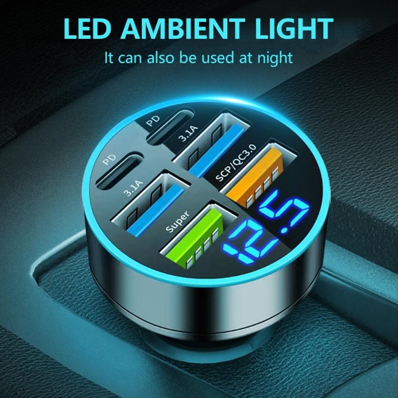 High Speed Charging Car Adapter with Various Multiple Port 66W Total Output QC3.0 for Efficient Device Charging