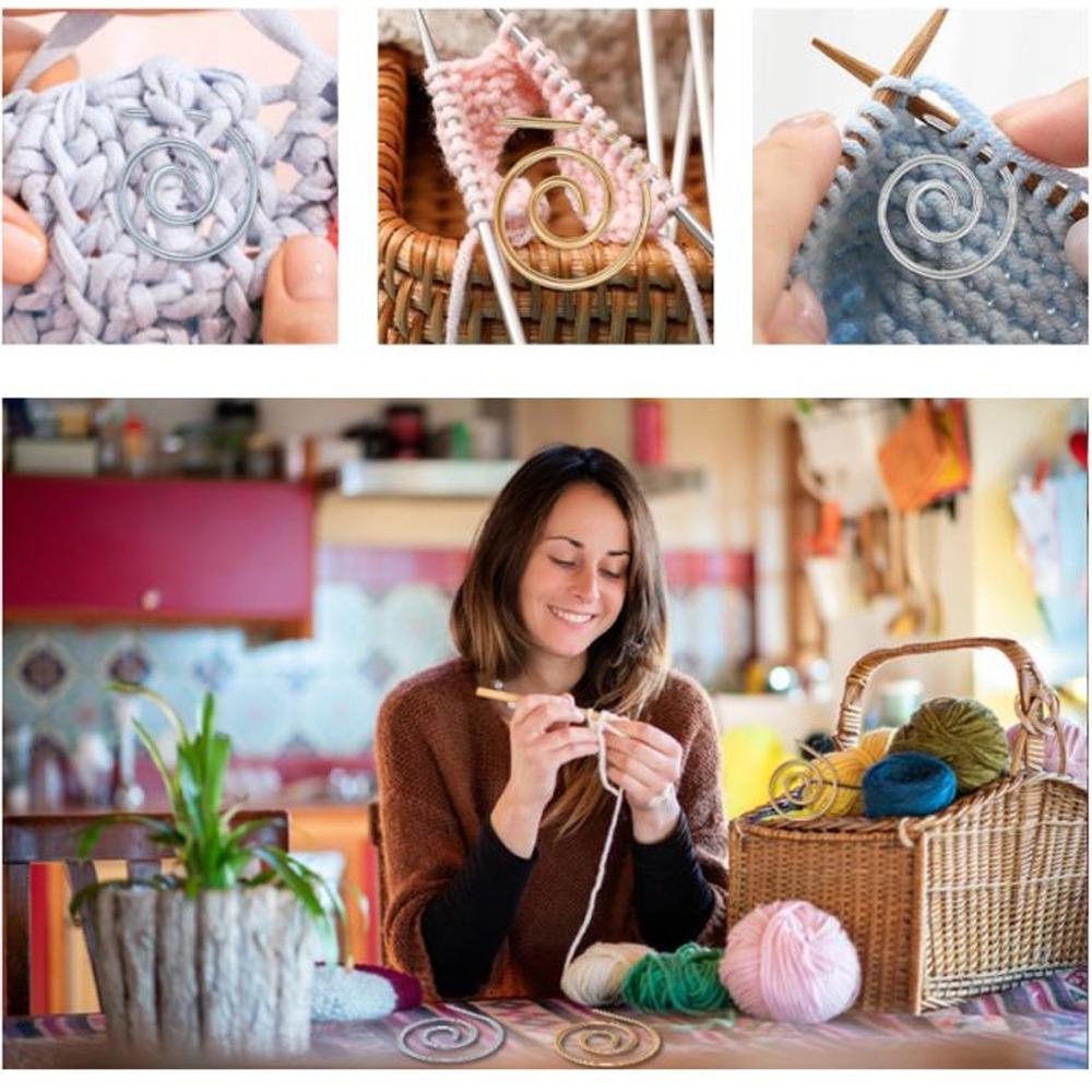 9pcs Storage Box Included Spiral Cable Knitting Needles Shawl Pins  For Scarf Knitting