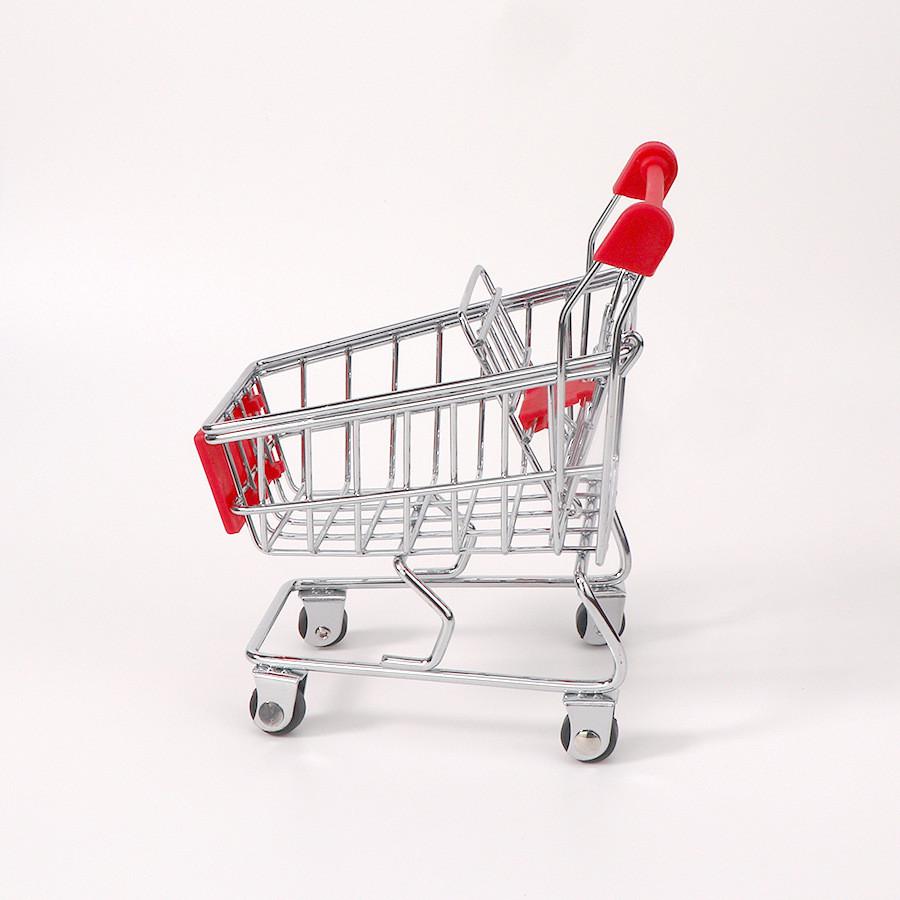 Toy Small Metal Shopping Cart Interactive Features For Kids Role Games Playing