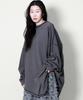 Deumakeu Oversized Asymmetrical Long Sleeve T-Shirt Charcoal
