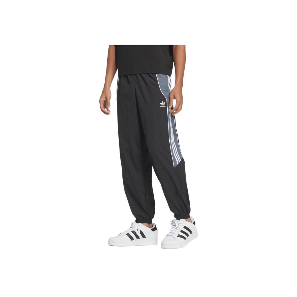 Adidas Originals Tracksuit Series Motorcore Bottoms Retro Sports Motorcycle Style Side Stripe Cuffed Loose Knit Pants Men Bottoms Black White JL8414