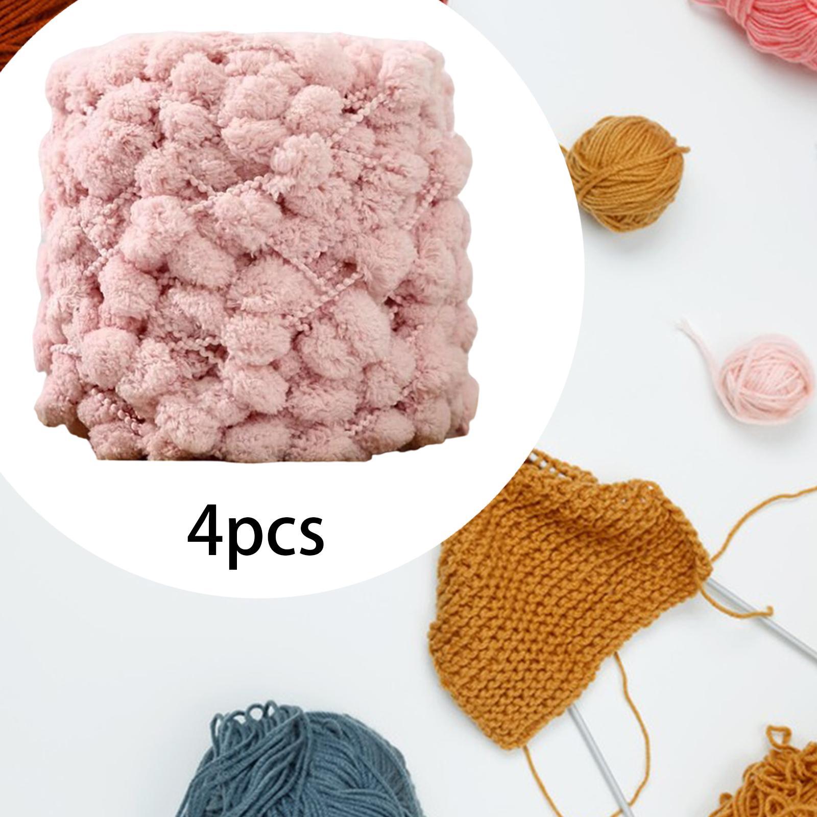 

4 Balls Soft Weaving Arm Knitting Pompom Ball Chunky Yarn Giant Yarn Weight Yarn for Macrame Handcraft Blanket Baskets Scarf рожевий
