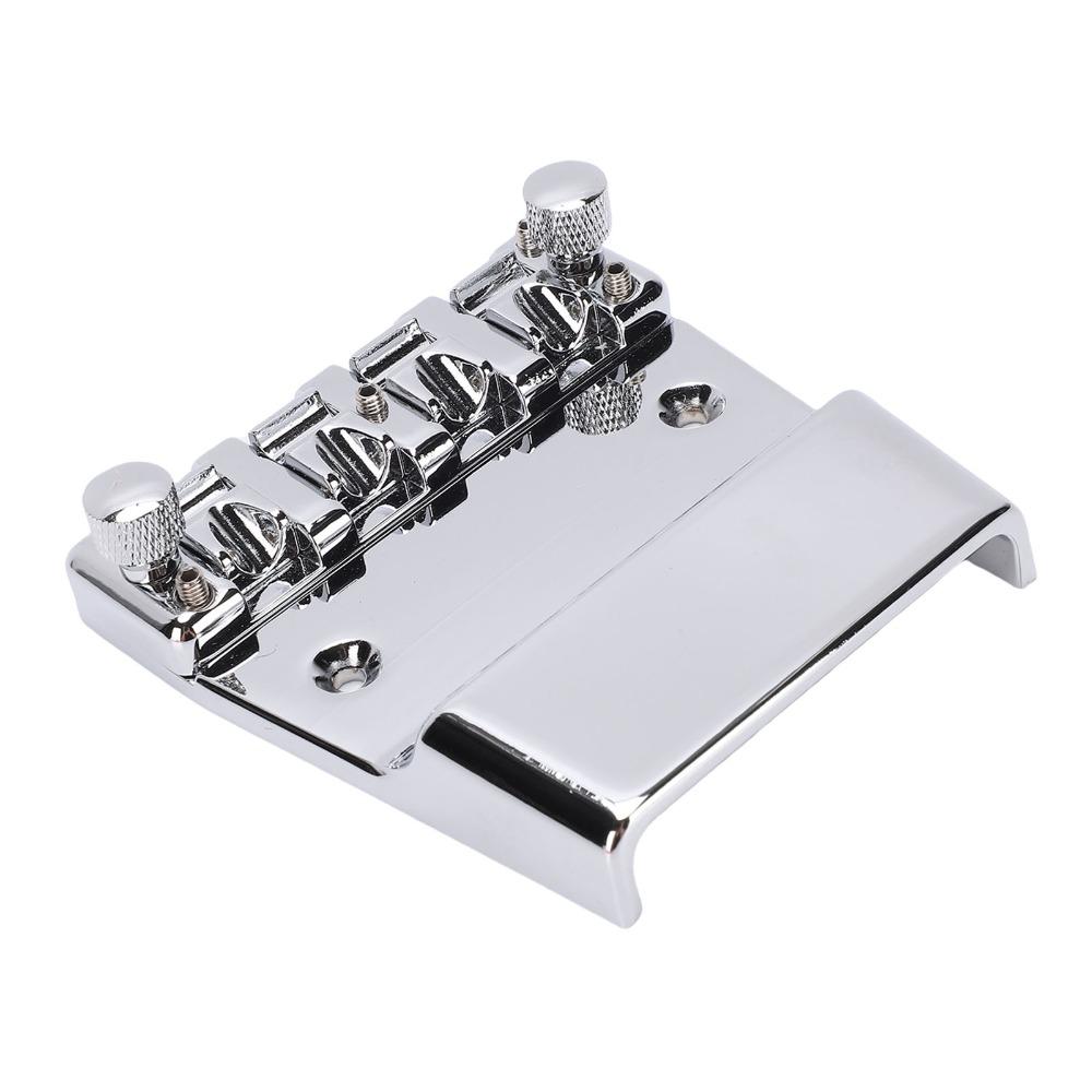 Metal Bass Guitar Bridge Silver Hardtail Saddle Bridge Premium Bass Bridge For Guitar Repair