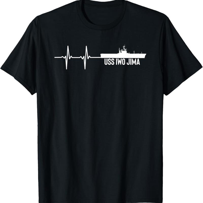 Ekg battement de coeur Uss Iwo Jima Lph 2 navire t-shirt S