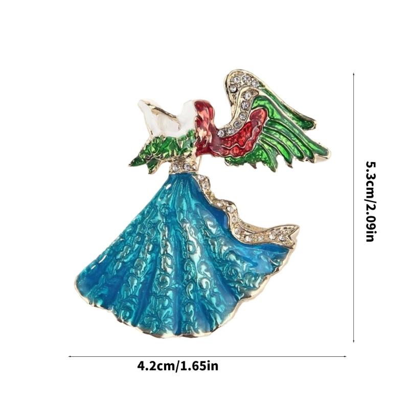 Unique Angel Brooch Pin with Sparkling Rhinestones Unique Angel Brooch Alloy Texture for Multifuntional Outfit Styling