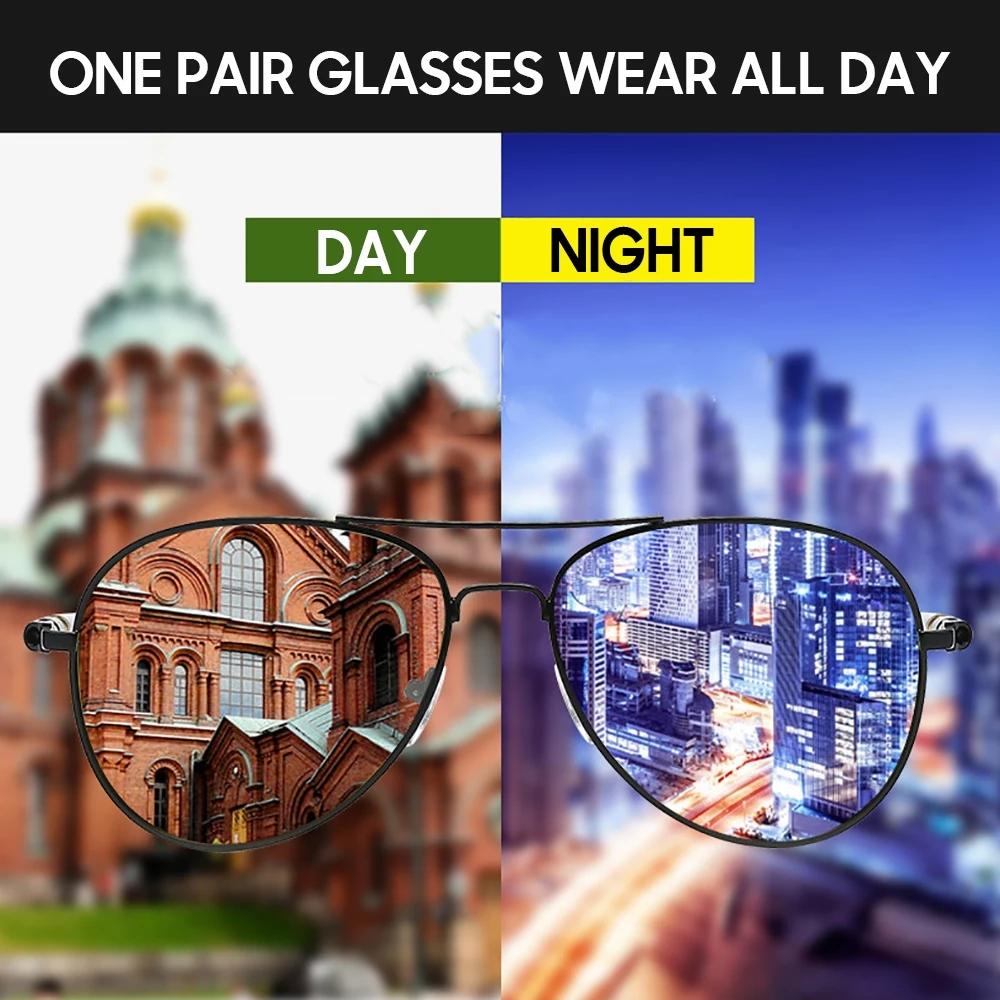 Herren Tag- und Nachtsichtbrille Edelstahl Aviation UV400 Polarisierte gelbe Linse Damen Autofahrer-Sonnenbrille Klassische Schutzbrille