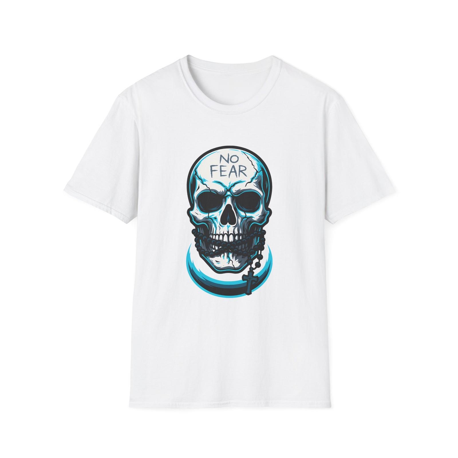 Unisex Softstyle T-Shirt Skull Rosary Defiance Neon Gothic S разноцветный
