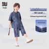 Boys' New Chinese Style Short Sleeve Tang Suit Set