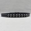 New Pure Cowhide Personalized Rivet Belt Skull Spike Decoration Trendy Denim Pin Buckle Punk Belt