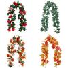 1Pcs Artificial Leaves Fall Leaf Garland Hanging Vines Christmas Decorations For Home Fireplace Party For Outdoor Navidad Decor
