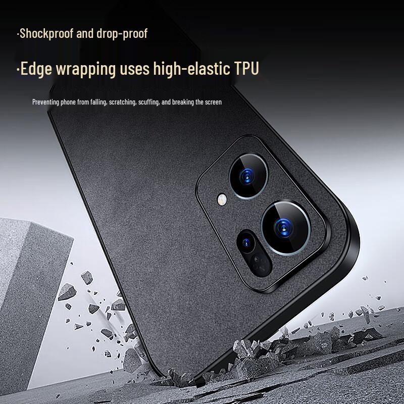 SHANGSU Light Luxury Nubuck Leather Anti-Drop Full Coverage Phone Case for OPPO Reno7/Reno7 Pro