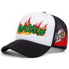 Flame Motion Skull Embroidery Retro Trendy Hip Hop Hat Breathable Mesh Hat Men's Baseball Hat Women's Outdoor Sports Casual Hat