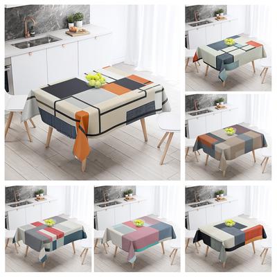 Abstract Geometric Tablecloth Waterproof Stain Resistant Party Decoration Restaurant Cafe Dining Table Tablecloths 140X200Cm