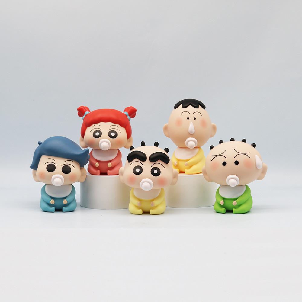 5pcs Crayon Shinchan Handmade Cartoon Model Furniture Decor Ornaments Desktop