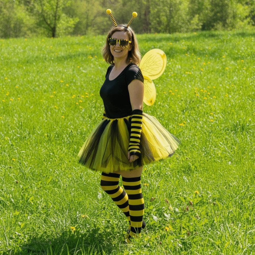 Costume Wings Bumblebee Costume Striped Knee Stocking Bee Dress Up Set Children's Parties