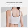 Women's High-Support Shockproof Color Block Sports Bra - Bust-Enhancing, Side-Slimming, Ideal for Yoga & Outdoor Activities