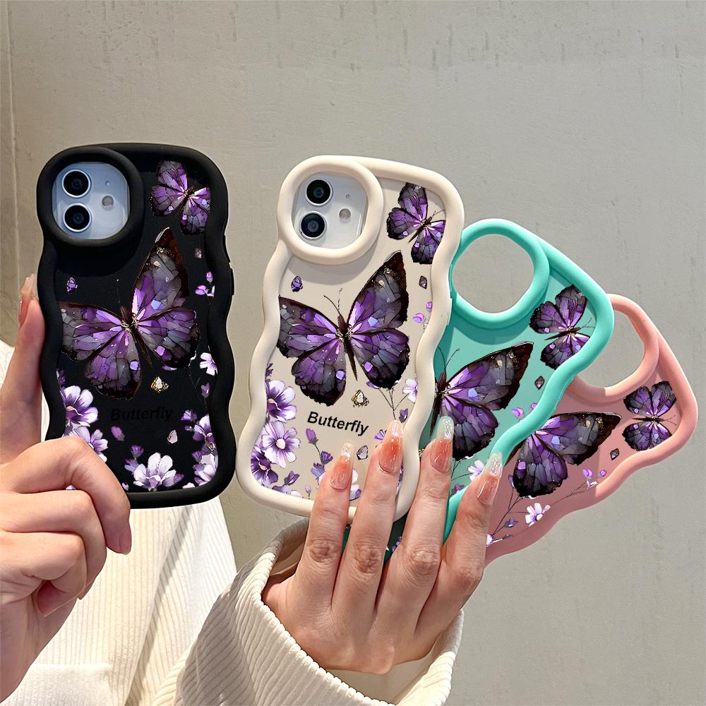 Big Wave Edge Soft Silicone Material Macaron Phone Case Shockproof Protective Rubber Casing for iPhone Samsung Huawei Honor Xiaomi Redmi OnePlus Moto