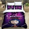 3D Cute C-Coraline Cartoon Bedding Set Printed Bed Set With Pillowcase Bed Duvet Cover Soft Single Double Queen Super King Size