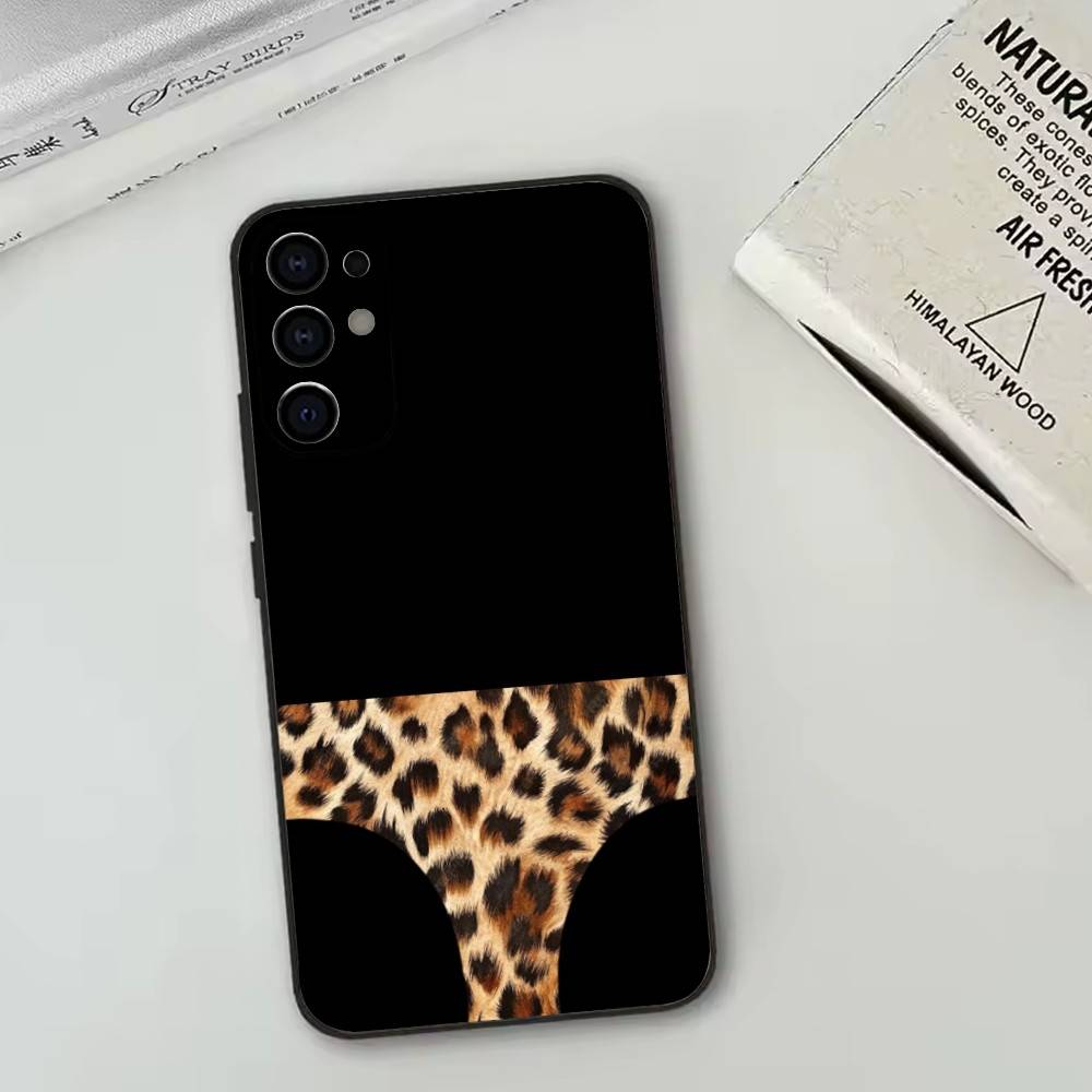 

Funny leopard print underwear Phone Case Black Silicone Soft For Samsung S25,S24,S21,S22,S23,S30,Ultra,S20,Plus,Fe,Lite Samsung S23plus5G