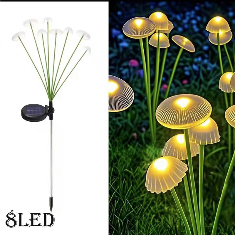 Solar Garden Lights Outdoor, Mushroom Light Outdoor, IP65 Firefly Lamp Outside Decor for Patio Pathway, Sway by Wind