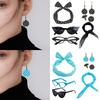 1950's Womens Costume Accessories 50s Scarf Cats Eye Glasses Bandana Tie Polkas Dot Headband Drop Earrings for Halloween