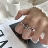 Contemporary 925 Sterling Silver Vintage Smiley Face Ring For Fashion Forward Women