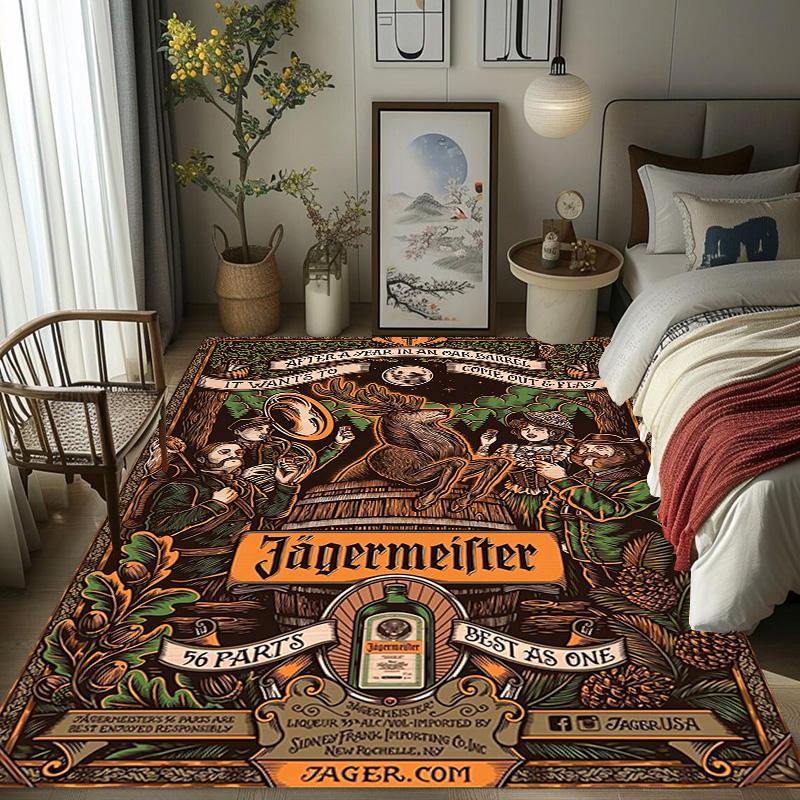 Jägermeister: Tappeto Audace Vivace Arredamento Casa Adatto a Tutte le Stagioni Cuscino per Sedia da Ufficio Arte Decorazione Stanza del Dormitorio
