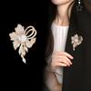 Flower Brooch Pin With Rhinestones For Women Elegant Jewelry Accessory
