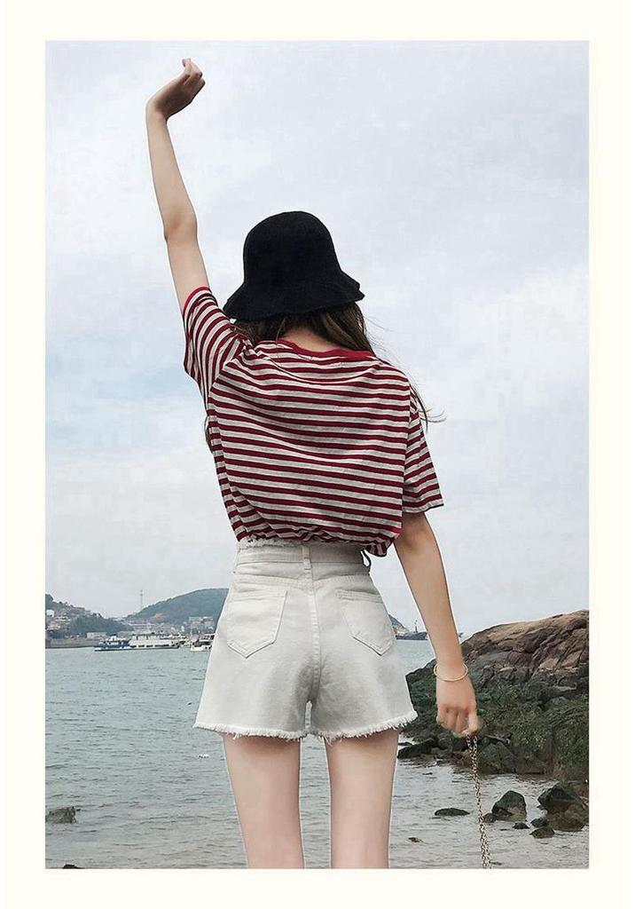 HyunA Style 2020 High Waist Denim Shorts: Women's Trendy Loose Wide-Leg Frayed Hot Pants