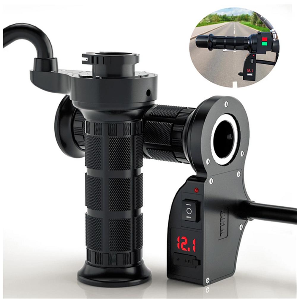 New Universal Motorcycle 22mm Hand Heated Grips Molded Grips ATV Warmers Adjust Temperature Hot Handlebar With USB