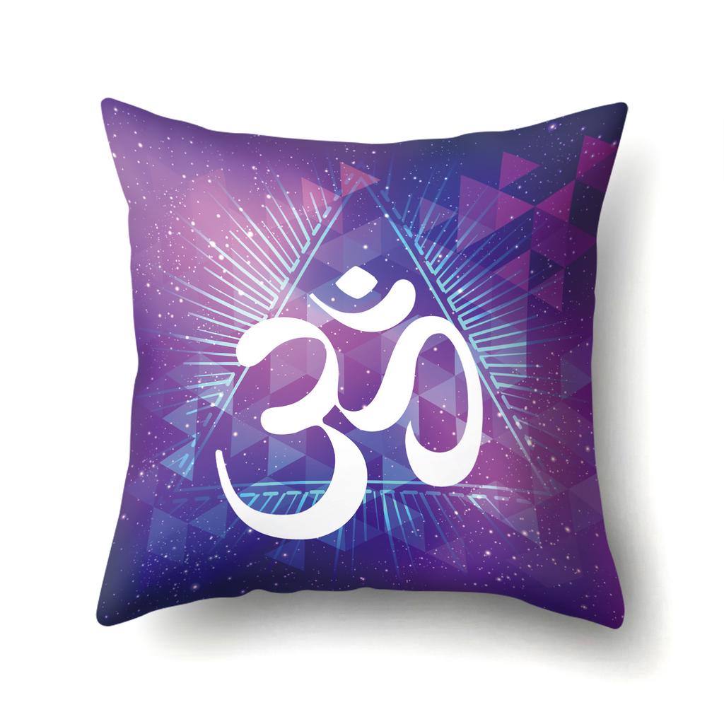 45X45Pillow Case Home Decoration Buddha Statue Cushion Cover Eye Meditation Yoga Mandala Spiritual Tattoo Polyester Pillow Cover