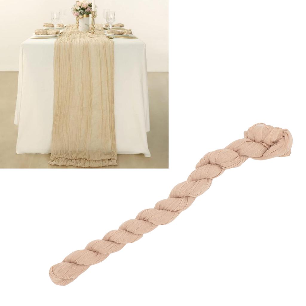 Cheese Cloth Table Runner 10ft Rustic Elegant Soft Romantic Gauze Table Runner for Wedding Birthday Party