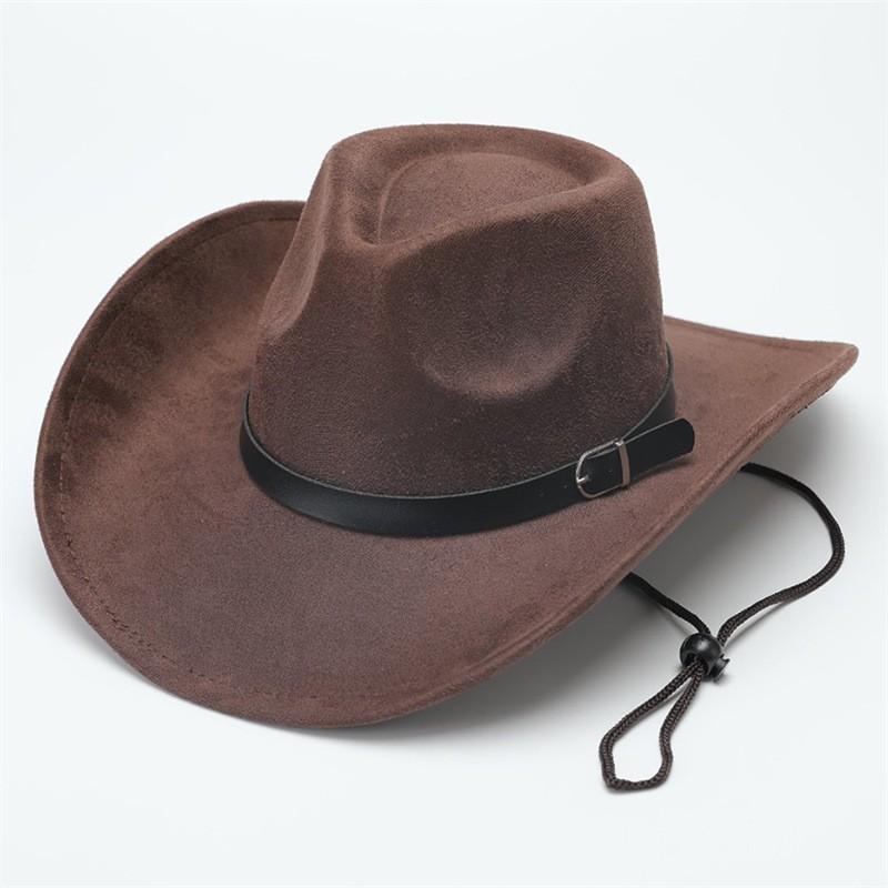 Western Cowboy Hat Jazz Hat Panama Hat Sun Hat Felt Wide Brim Fedora Decorative Rolled Hat