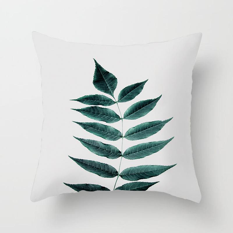Ins Small Fresh Plant Car Sofa Pillow Cushion Cover Office Printed Lumbar Cushion Home Supplies