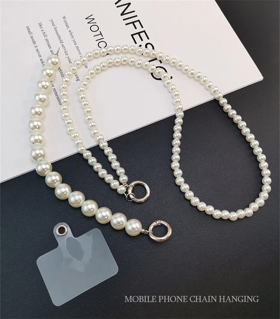 Korean Mobile Phone Corssbody Lanyard Pearl Bracelets Chain For iPhone 14 15 pro max Samsung Flip 4 S21 s22 S23 Ultra