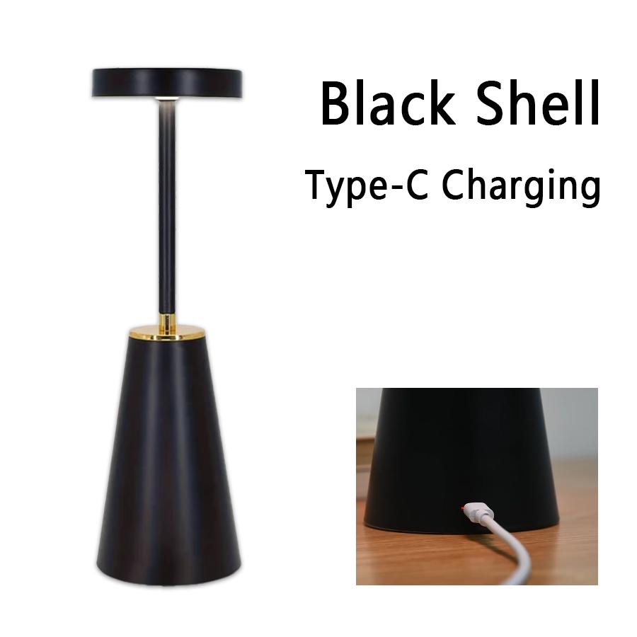 Rechargeable LED Desk Lamp Wireless Charging Metal Table Lamp Eye Protection Bedside Reading Light Home Office Bar Ambient Light