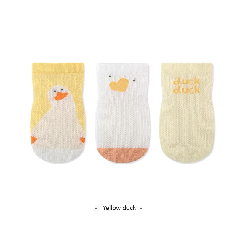 3 Pairs Baby Anti-Slip Socks Summer Thin Mesh Baby Non-Slip Socks Breathable Anti-Slip Socks For Children