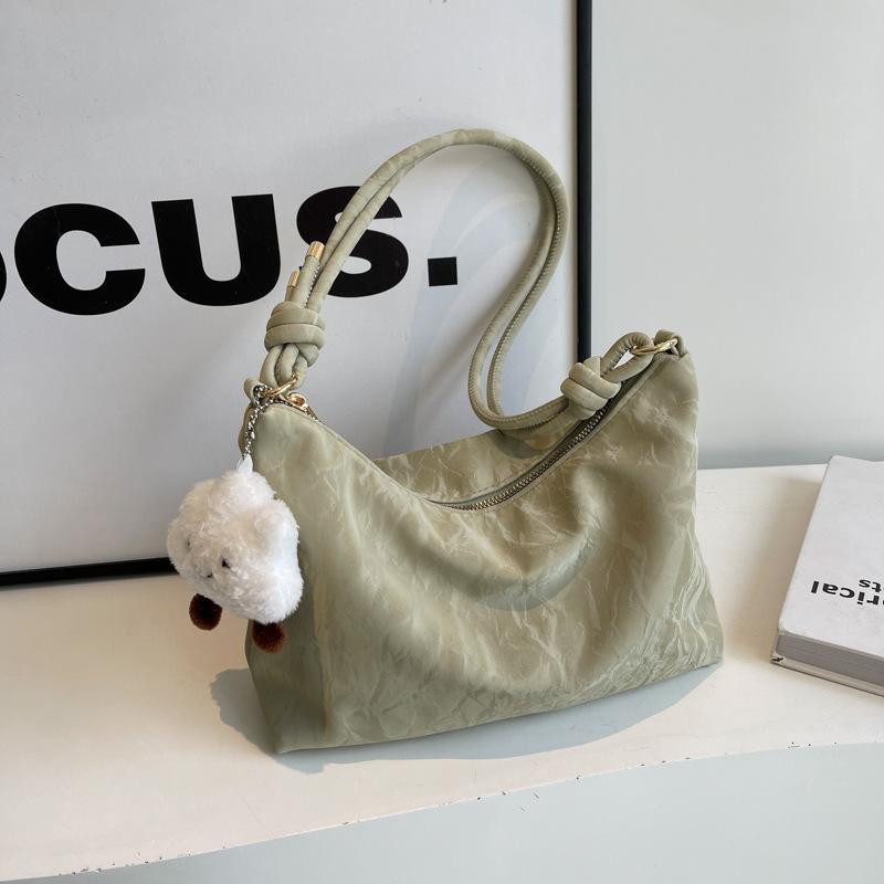 

Solid Color Bag for Women Tote Bag Large Capacity Summer Crossbody New One-shoulder College Student Class Commuting Bag without pendant