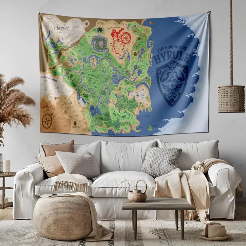 Zelda Hyrule World Map Tapestry Poster 75x100
