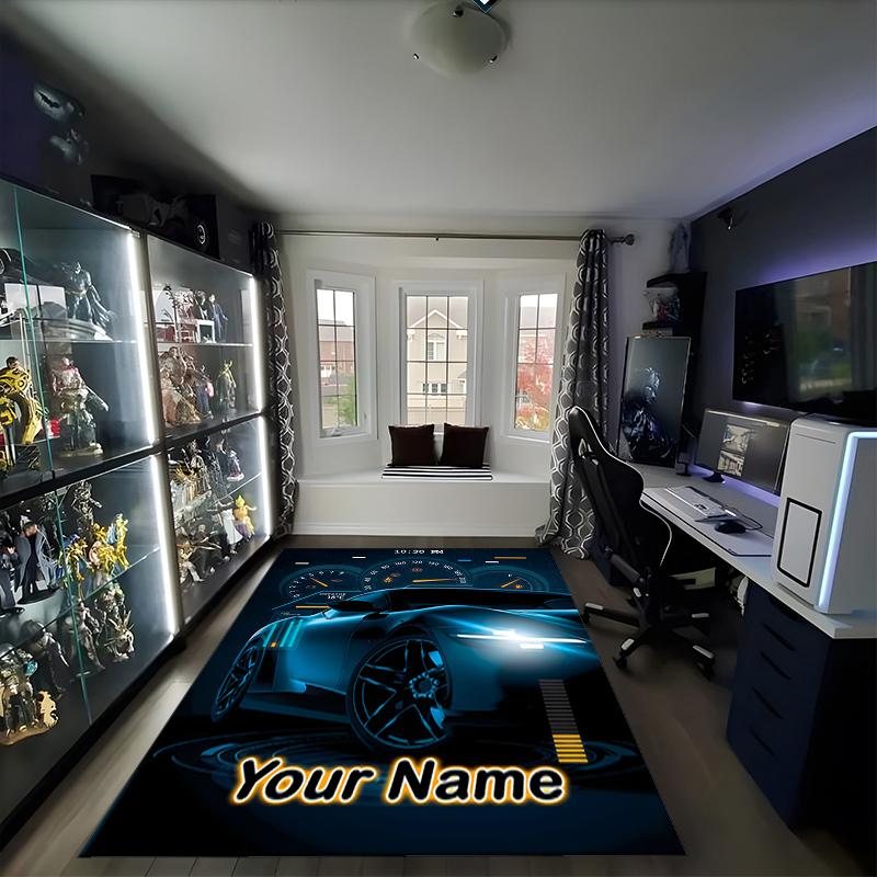 1PC Custom Name Night Drive Adventure Theme Floor Mat Ideal for Living Room, Game Rooms, Office, Bedroom, Office Floor Mat , Floor Mats for Home