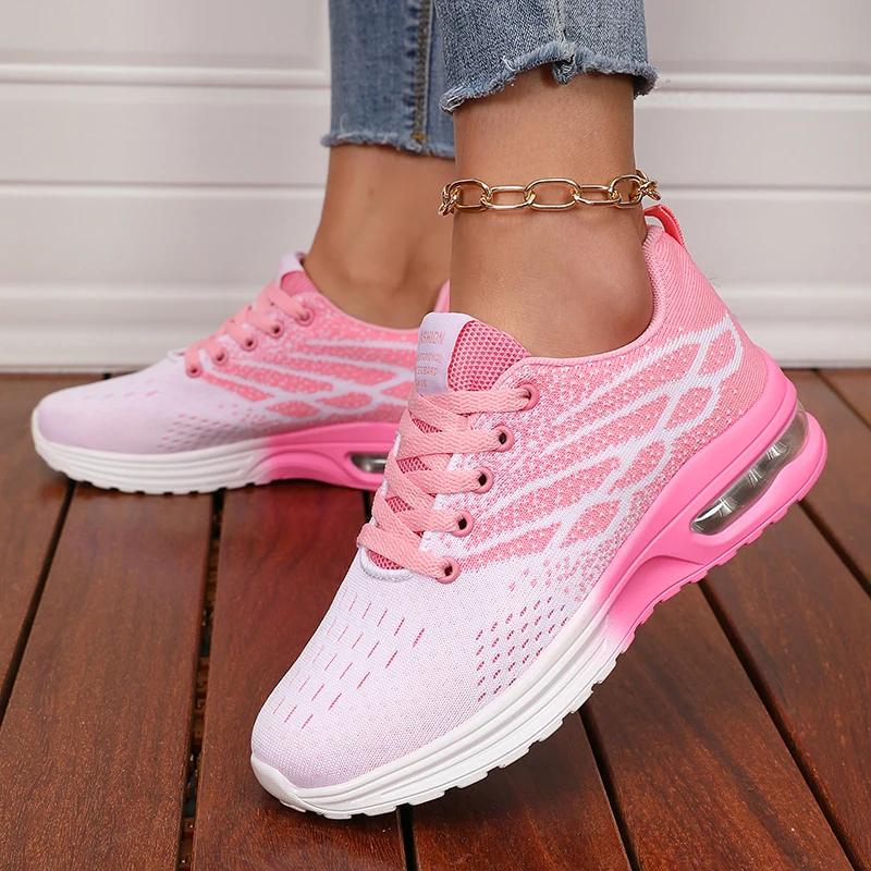 Sneakers Women Air Cushion Running Shoes Women Mesh Breathable Walking Shoes Tennis Sport Shoes