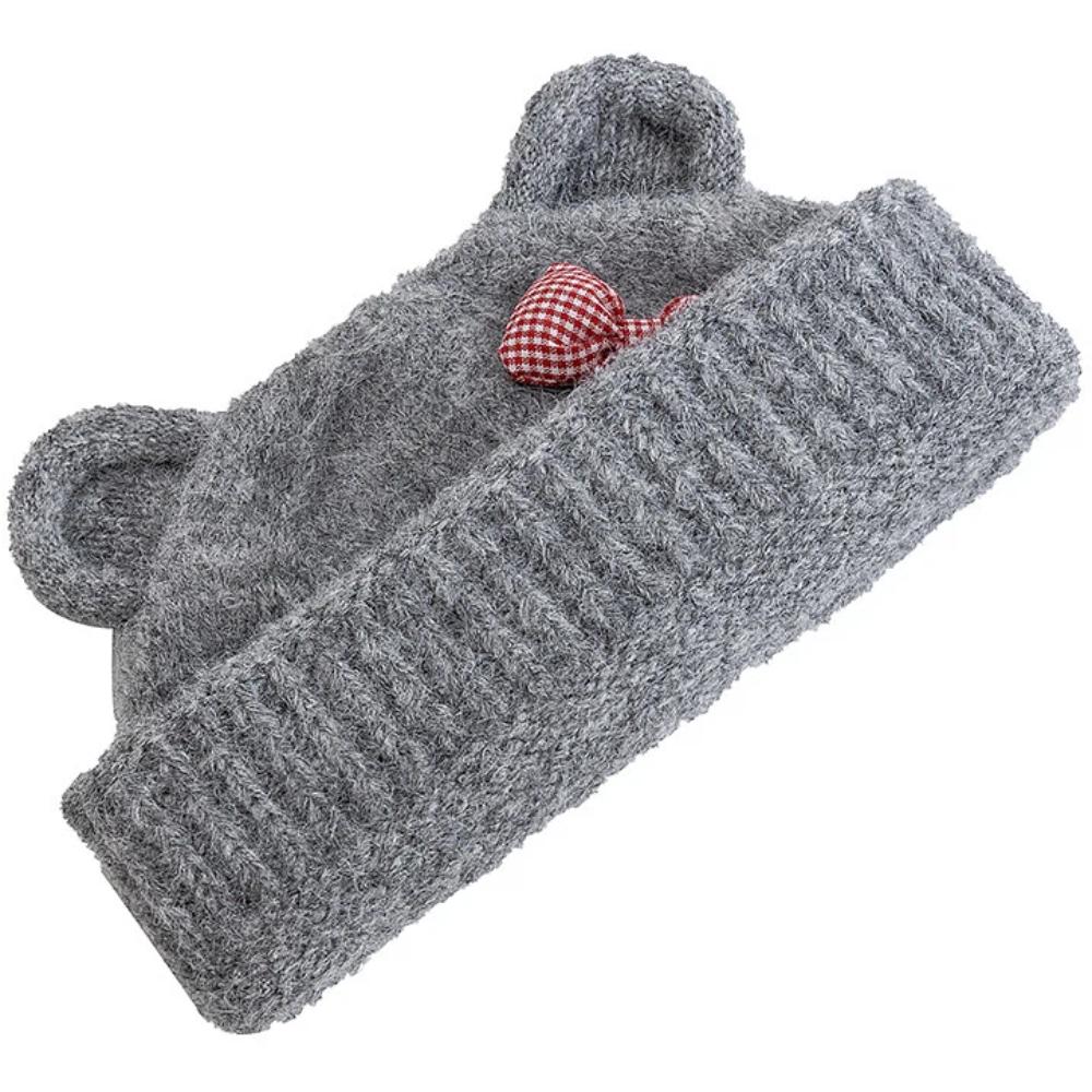 Hot Sale Women Loose Soft Beanie Hat Lovely Cute Cat Ear Bow Design Winter Knitted Hats For Female Streetwear Winter Hat