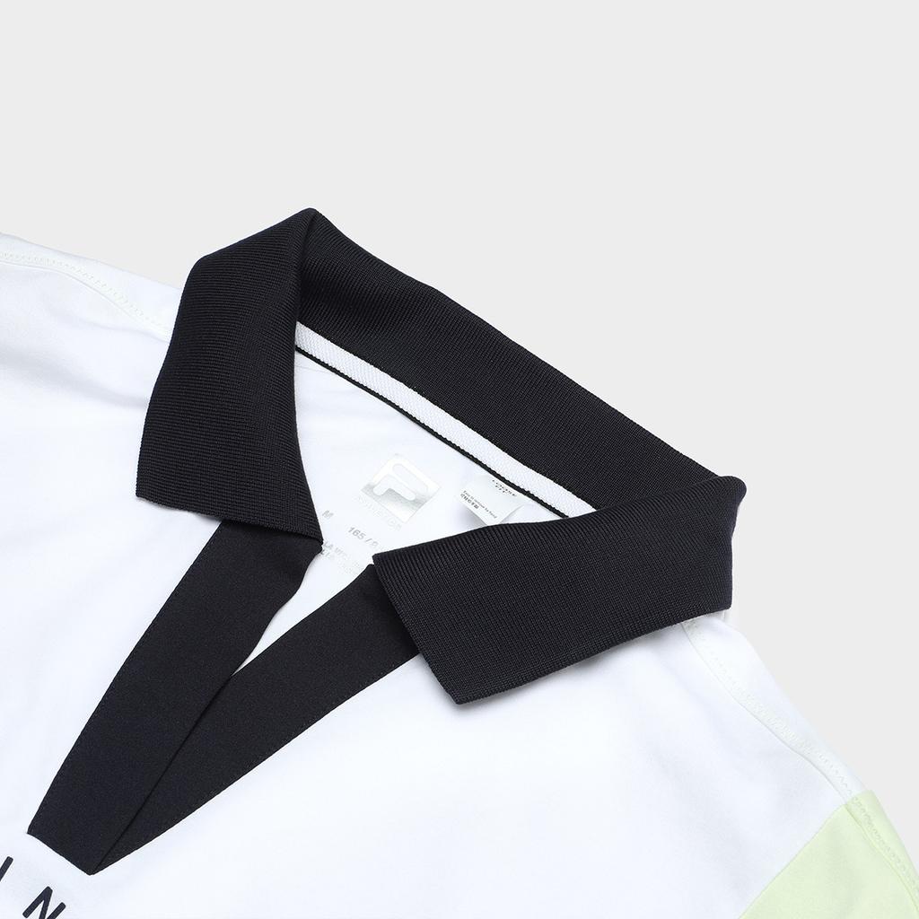 Fila Tennis Series Logo Letter Pullover Short Sleeve Polo Shirt Women Polo Shirts Lime-Green A11W333103F-LG