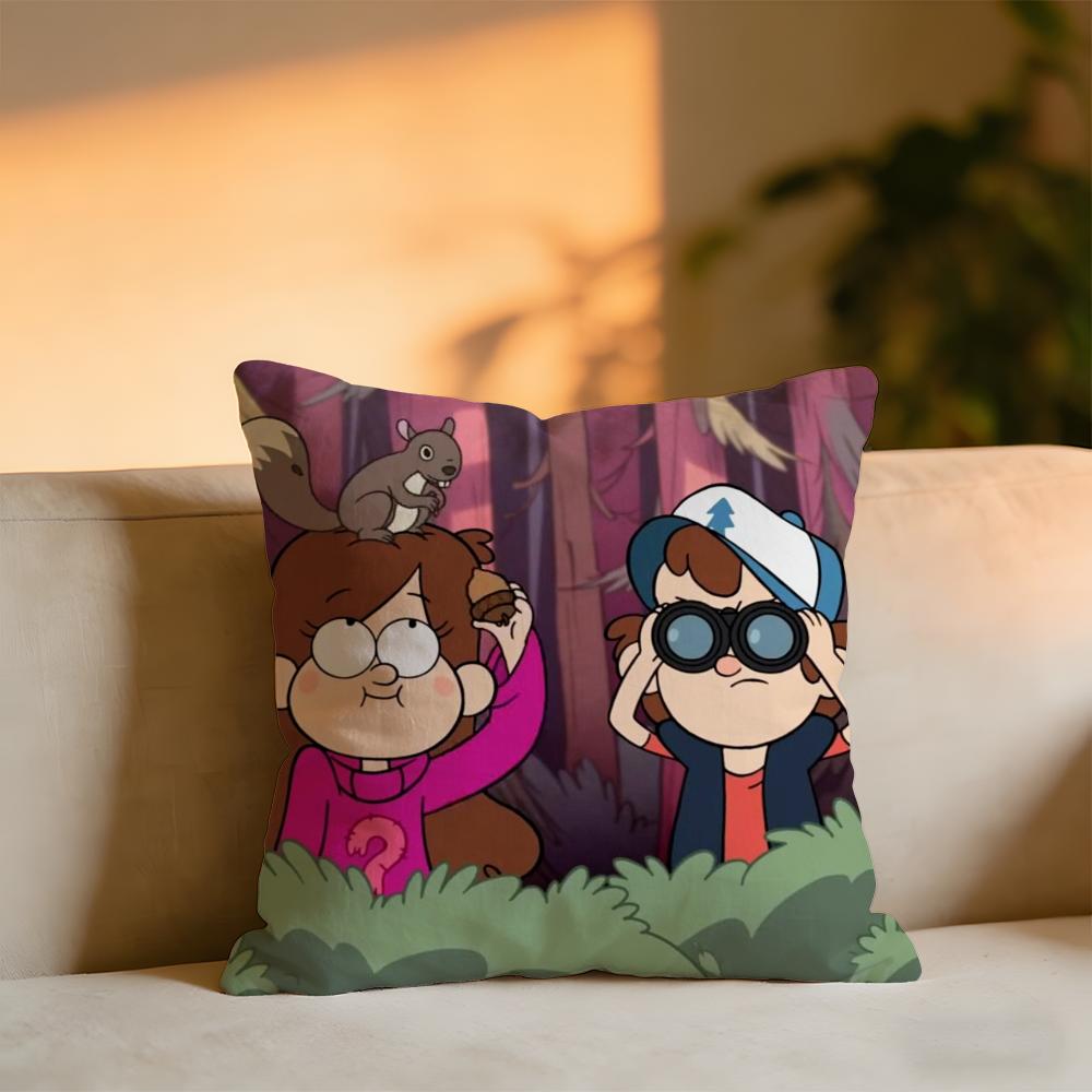 Gravity Falls Cushion Cover Cozy Velvet Throw PillowSoft Warm Cushion For Sofa  Bed