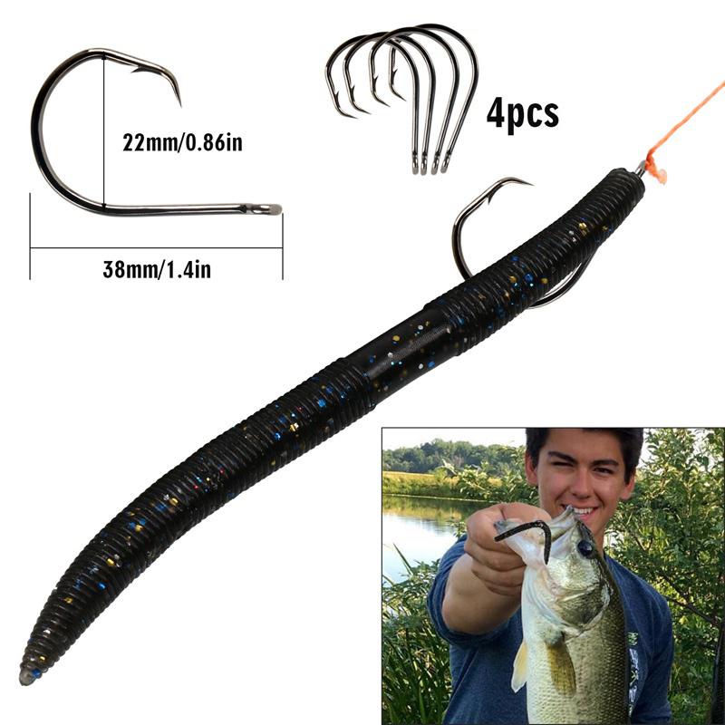 50 pz/set PVC lombrico rosso morbido esca da pesca verme esche ganci 50 pz/set PVC lombrico rosso morbido esca da pesca verme esche ganci