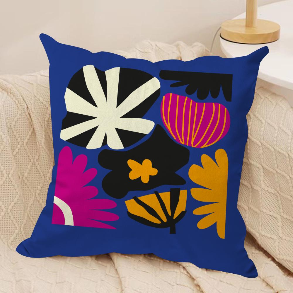 Plants and Flowers Cushion Cover Soft Plush Fabric Double-Sided Printed Sofa Cushion Cover for All Seasons Home Decor Gift