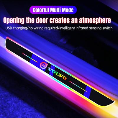 Brand New USB Power Moving LED Well Come Pedal Car Scuff Plate Door Sill Lights For XC90 V90 V60 XC60 V40 S80 S60 S90 C40