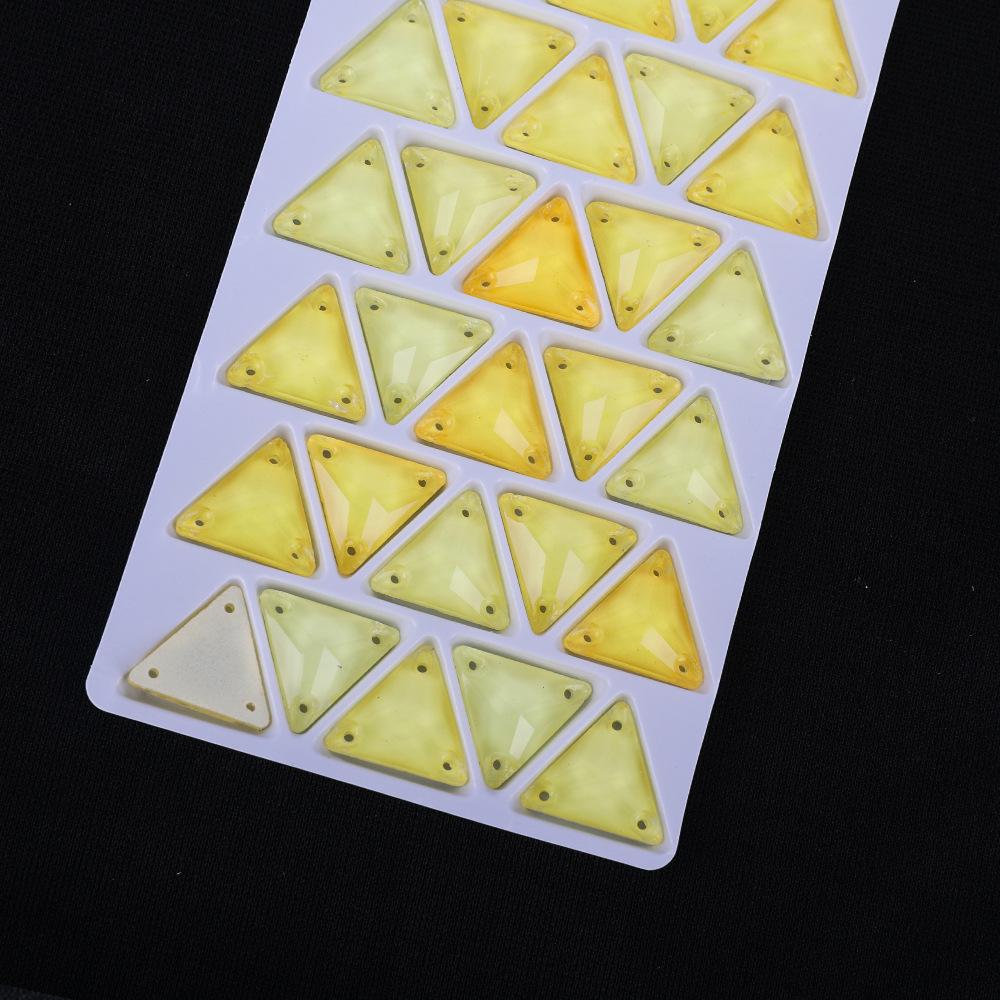 Neon Fluorescent Triangle Hand-Sewn Drill, Glass Rhinestone Flat Buckle Diy Accessories Clothing Wedding Materials Accessories