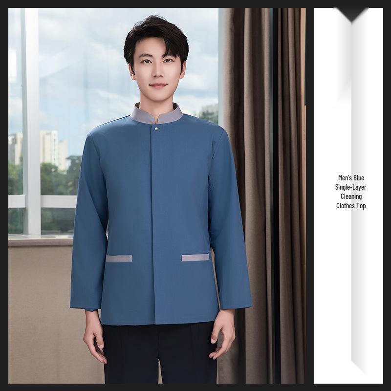 High-End Autumn/Winter Long Sleeve Housekeeping Uniform for Female Cleaners in Hotels and Malls