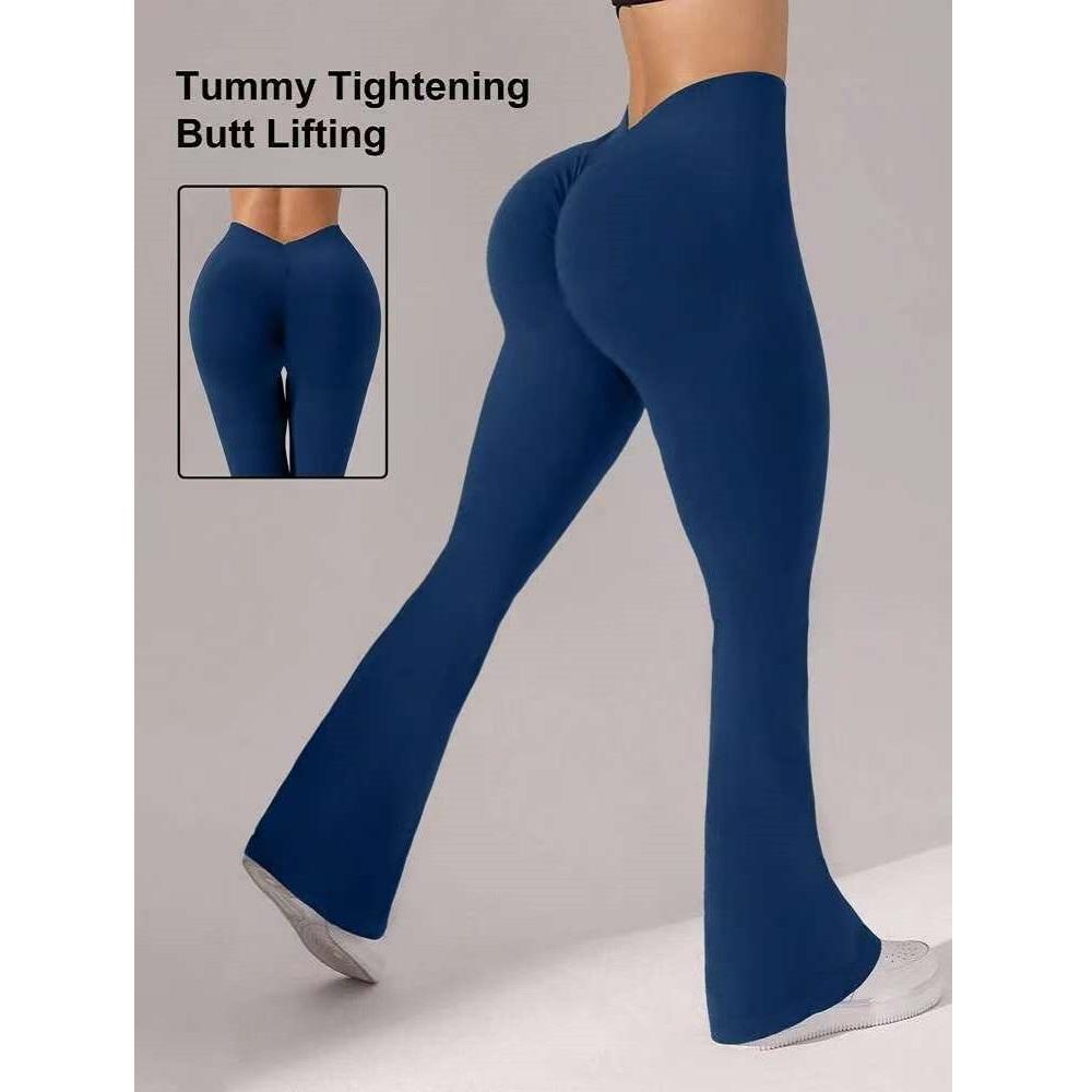 Flare Leggings V-shaped Hip Yoga Pants Women High Waist Wide Leg Pants Women Gym Fitness Sports Latin Dance Trousers
